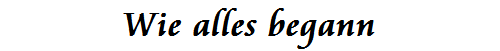 Wie alles begann